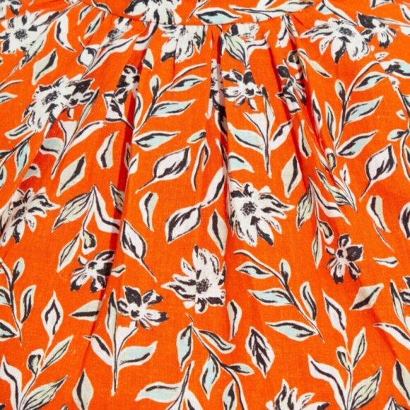 Alice + Olivia 'Lilian' Floral Linen-Blend Mini-Dress, Free Swinging Sienna - Picture 4 of 4